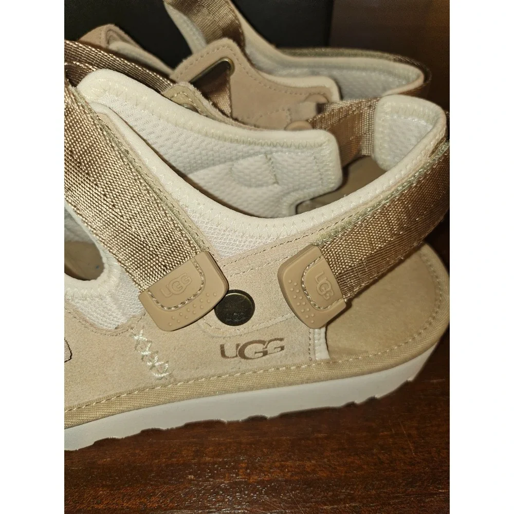 1153095 UGG Goldencoast Multistrap Brown Mens Suede Size 13 Sandals
